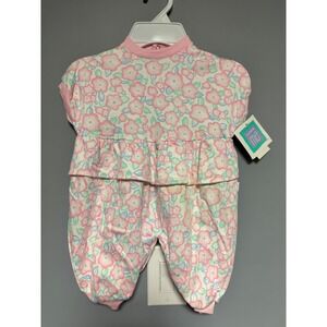 Little Me Baby Girls Pink Floral Ruffle Romper Jumpsuit 6 Months Chic Summet NWT